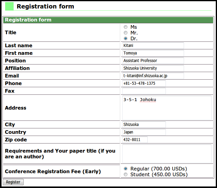 Registration Form